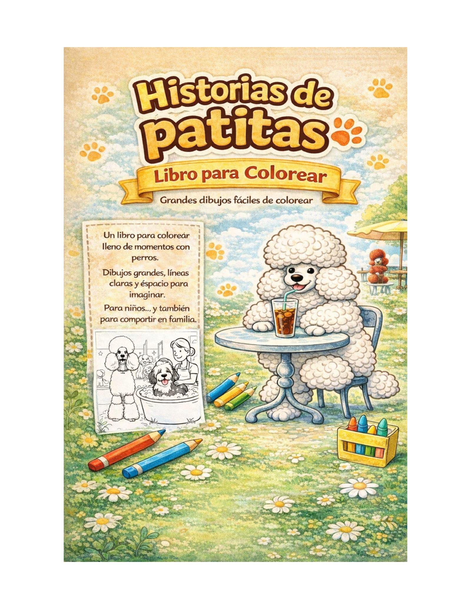 libro para colorear perros caniches